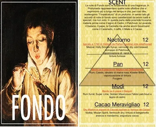 scent menù note di fondo